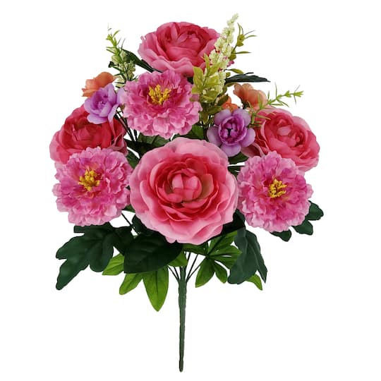 19.5" Ranunculus & Scabiosa Bush by Ashland